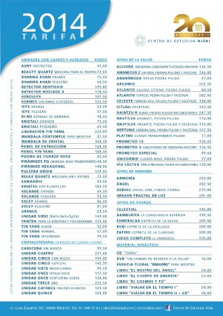 Lista de precios 2014